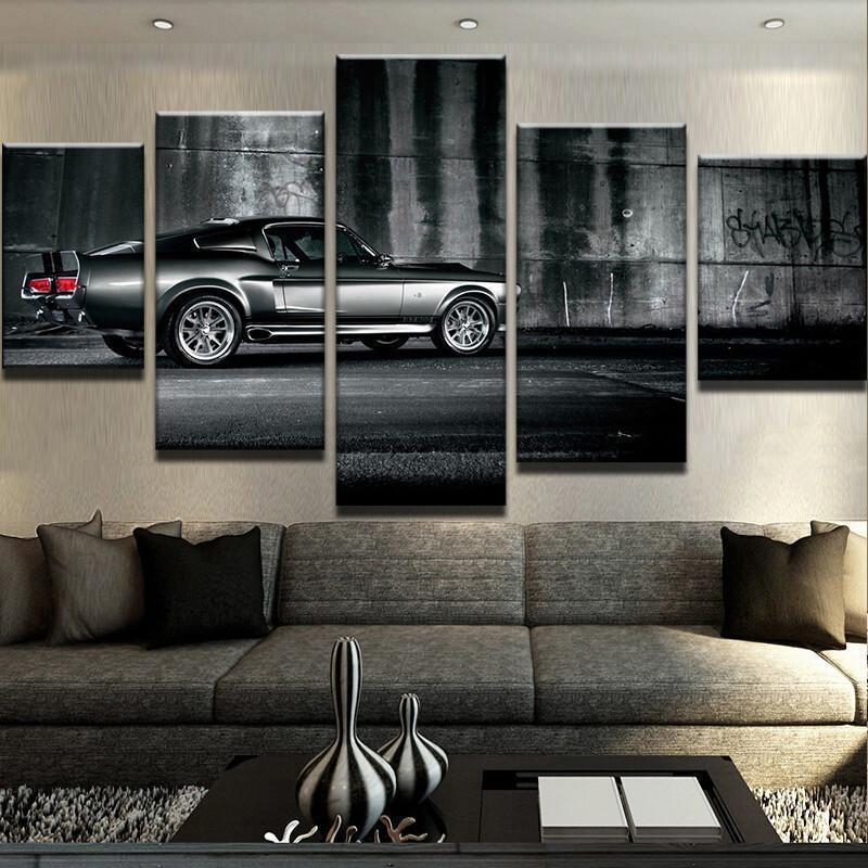 Ford Mustang Eleanor Car 5 Pieces canvas Wall Art Picture Poster Home Decor